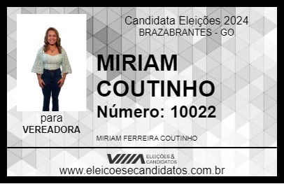 Candidato MIRIAM COUTINHO 2024 - BRAZABRANTES - Eleições