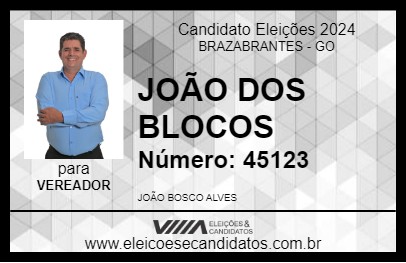 Candidato JOÃO DOS BLOCOS 2024 - BRAZABRANTES - Eleições