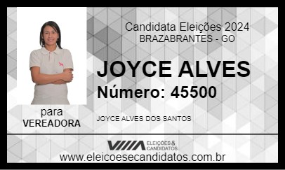 Candidato JOYCE ALVES 2024 - BRAZABRANTES - Eleições