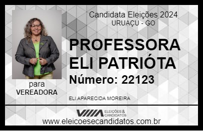 Candidato PROFESSORA ELI PATRIÓTA 2024 - URUAÇU - Eleições