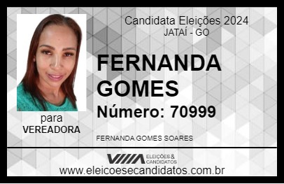 Candidato FERNANDA GOMES 2024 - JATAÍ - Eleições