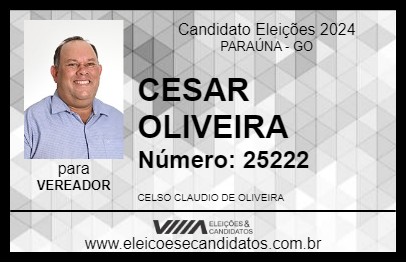 Candidato CESAR OLIVEIRA 2024 - PARAÚNA - Eleições