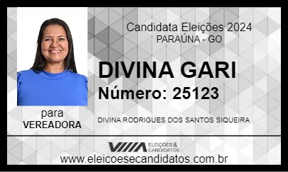 Candidato DIVINA GARI 2024 - PARAÚNA - Eleições