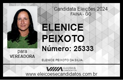 Candidato ELENICE PEIXOTO 2024 - FAINA - Eleições