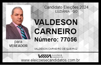 Candidato VALDESON CARNEIRO 2024 - LUZIÂNIA - Eleições