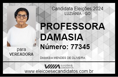 Candidato PROFESSORA DAMASIA 2024 - LUZIÂNIA - Eleições