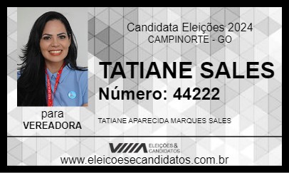 Candidato TATIANE SALES 2024 - CAMPINORTE - Eleições