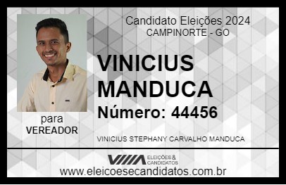 Candidato VINICIUS MANDUCA 2024 - CAMPINORTE - Eleições