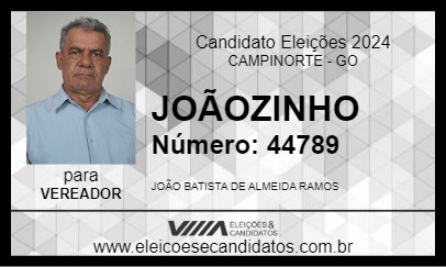 Candidato JOÃOZINHO 2024 - CAMPINORTE - Eleições