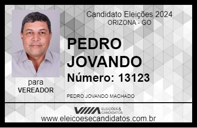 Candidato PEDRO JOVANDO 2024 - ORIZONA - Eleições