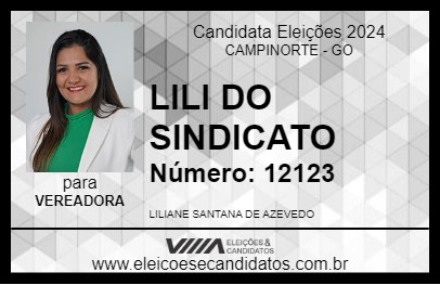 Candidato LILI DO SINDICATO 2024 - CAMPINORTE - Eleições