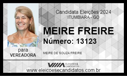 Candidato MEIRE FREIRE 2024 - ITUMBIARA - Eleições