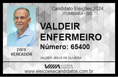 Candidato VALDEIR ENFERMEIRO 2024 - ITUMBIARA - Eleições