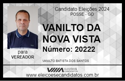 Candidato VANILTO DA NOVA VISTA 2024 - POSSE - Eleições