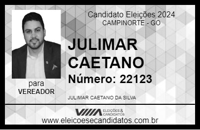 Candidato JULIMAR CAETANO 2024 - CAMPINORTE - Eleições