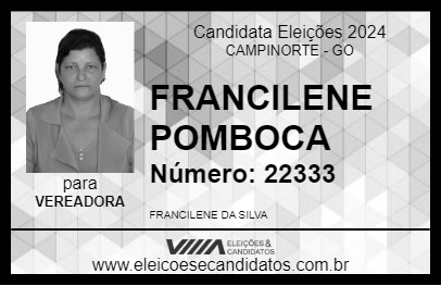 Candidato FRANCILENE POMBOCA 2024 - CAMPINORTE - Eleições