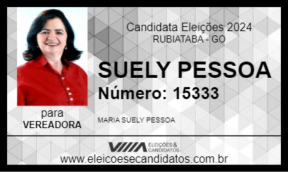 Candidato SUELY PESSOA 2024 - RUBIATABA - Eleições