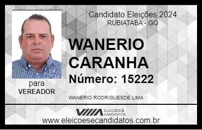 Candidato WANERIO CARANHA 2024 - RUBIATABA - Eleições