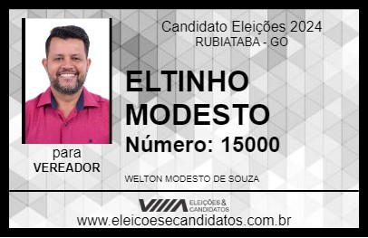 Candidato ELTINHO MODESTO 2024 - RUBIATABA - Eleições