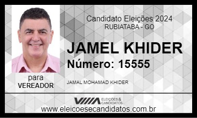 Candidato JAMEL KHIDER 2024 - RUBIATABA - Eleições