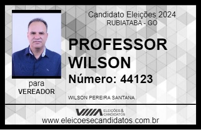 Candidato PROFESSOR WILSON 2024 - RUBIATABA - Eleições