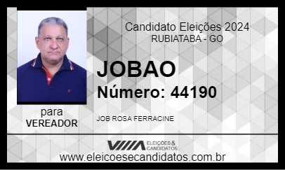 Candidato JOBAO 2024 - RUBIATABA - Eleições