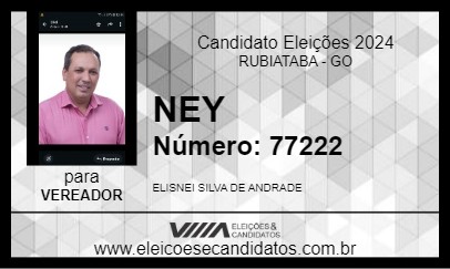 Candidato NEY 2024 - RUBIATABA - Eleições