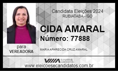 Candidato CIDA AMARAL 2024 - RUBIATABA - Eleições