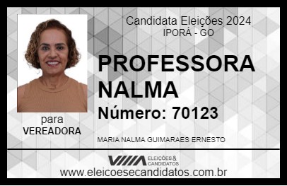 Candidato PROFESSORA NALMA 2024 - IPORÁ - Eleições