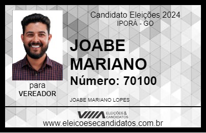 Candidato JOABE MARIANO 2024 - IPORÁ - Eleições