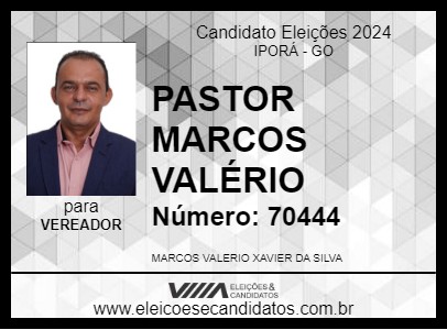 Candidato PASTOR MARCOS VALÉRIO 2024 - IPORÁ - Eleições