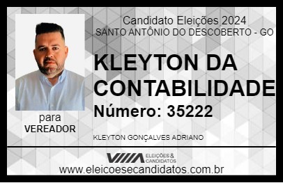 Candidato KLEYTON DA CONTABILIDADE 2024 - SANTO ANTÔNIO DO DESCOBERTO - Eleições