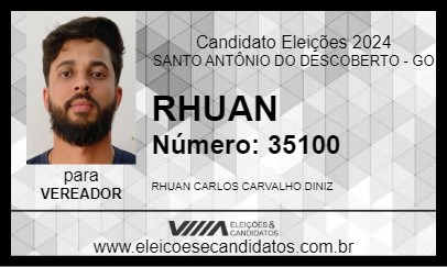 Candidato RHUAN 2024 - SANTO ANTÔNIO DO DESCOBERTO - Eleições