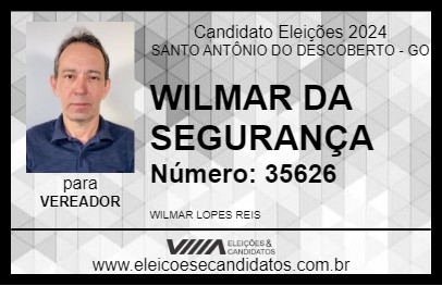 Candidato WILMAR DA SEGURANÇA 2024 - SANTO ANTÔNIO DO DESCOBERTO - Eleições