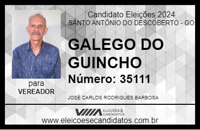 Candidato GALEGO DO GUINCHO 2024 - SANTO ANTÔNIO DO DESCOBERTO - Eleições