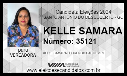 Candidato KELLE SAMARA 2024 - SANTO ANTÔNIO DO DESCOBERTO - Eleições