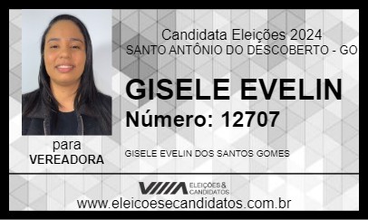 Candidato GISELE EVELIN 2024 - SANTO ANTÔNIO DO DESCOBERTO - Eleições