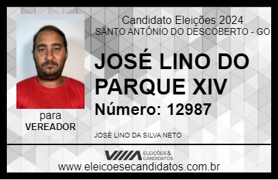 Candidato JOSÉ LINO DO PARQUE XIV 2024 - SANTO ANTÔNIO DO DESCOBERTO - Eleições