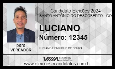 Candidato LUCIANO 2024 - SANTO ANTÔNIO DO DESCOBERTO - Eleições