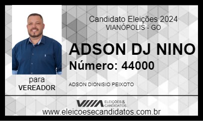 Candidato ADSON DJ NINO 2024 - VIANÓPOLIS - Eleições