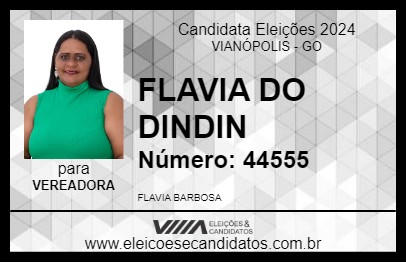 Candidato FLAVIA DO DINDIN 2024 - VIANÓPOLIS - Eleições