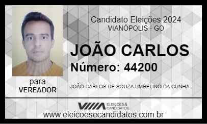 Candidato JOÃO CARLOS 2024 - VIANÓPOLIS - Eleições