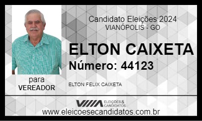 Candidato ELTON CAIXETA 2024 - VIANÓPOLIS - Eleições