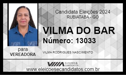 Candidato VILMA DO BAR 2024 - RUBIATABA - Eleições