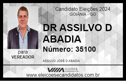 Candidato DR ASSILVO D ABADIA 2024 - GOIÂNIA - Eleições