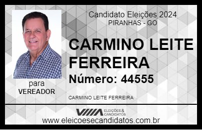 Candidato CARMINO LEITE FERREIRA 2024 - PIRANHAS - Eleições