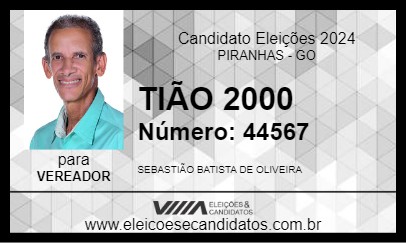 Candidato TIÃO 2000 2024 - PIRANHAS - Eleições