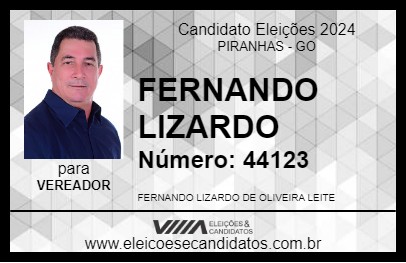 Candidato FERNANDO LIZARDO 2024 - PIRANHAS - Eleições