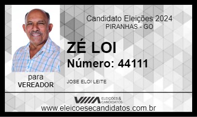 Candidato ZÉ LOI 2024 - PIRANHAS - Eleições