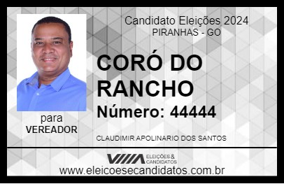 Candidato CORÓ DO RANCHO 2024 - PIRANHAS - Eleições